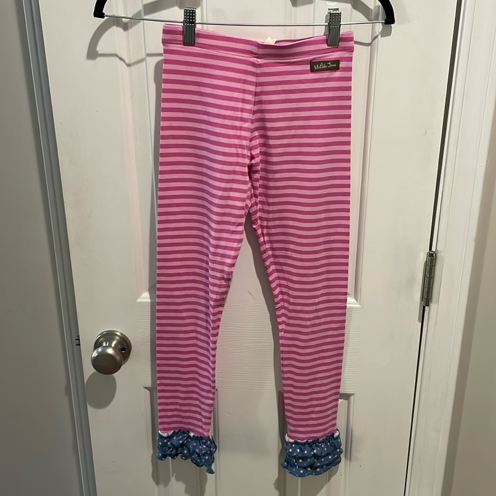 Matilda Jane size 10 pink stripe leggings